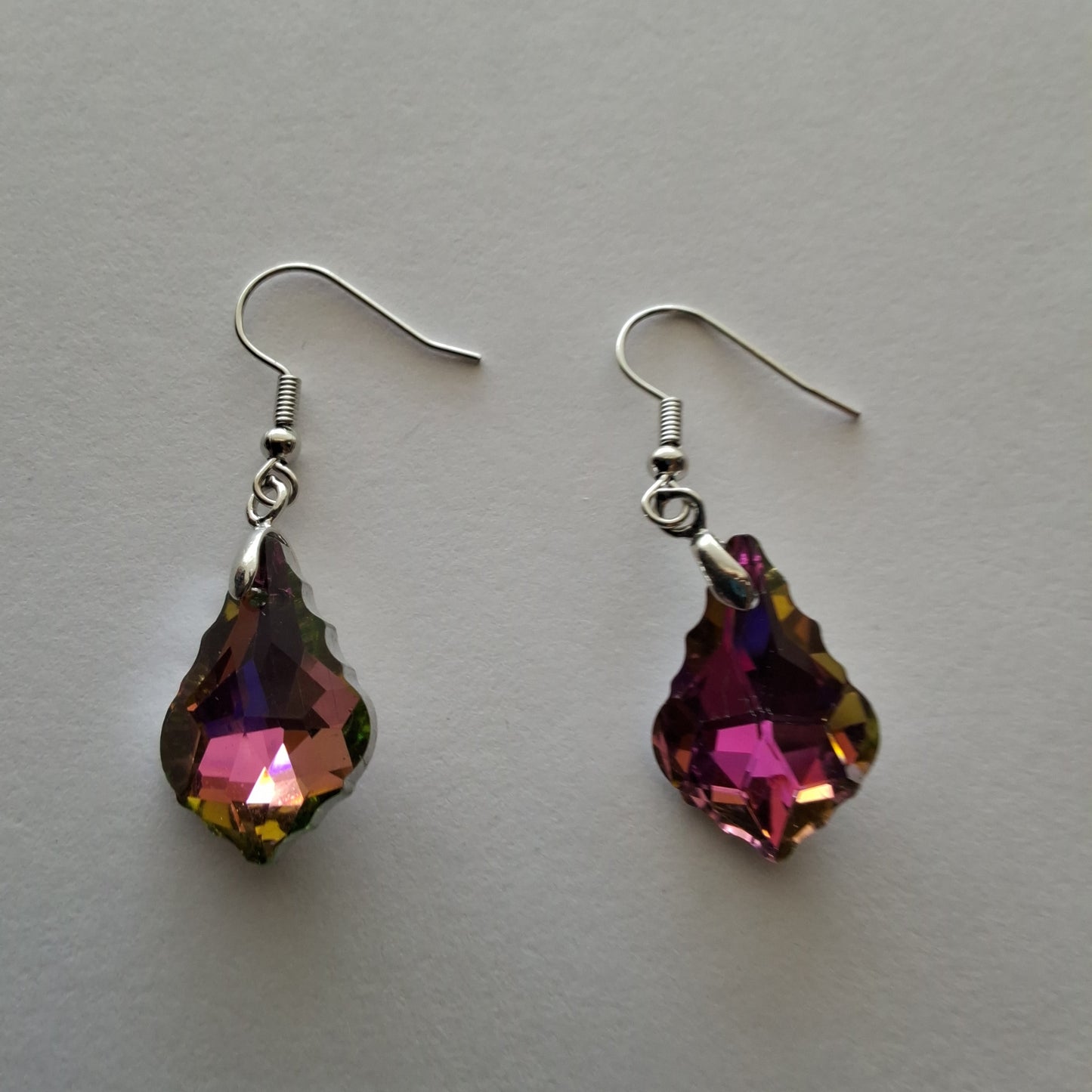 Pink Iridescent Earrings Style # 858