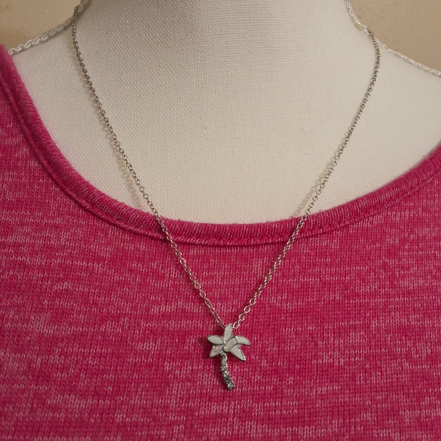 White Palm Tree Necklace Style # 885