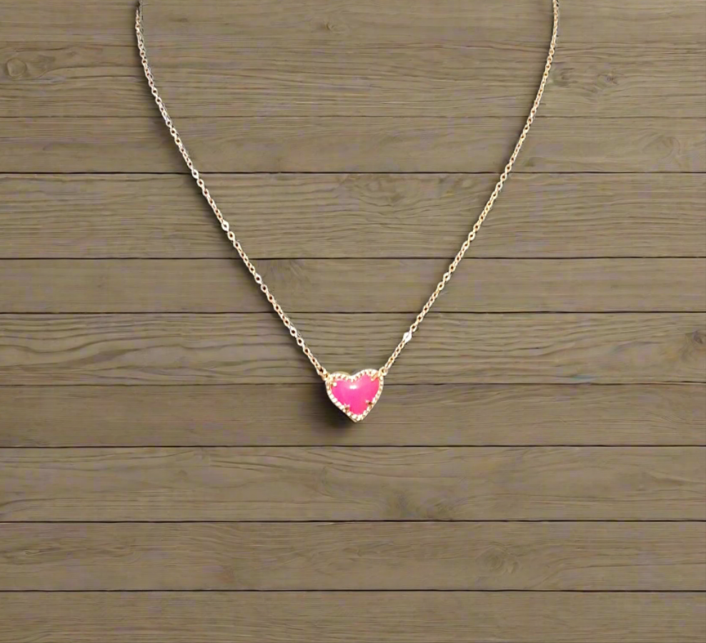 Pink Heart Necklace Style # 441