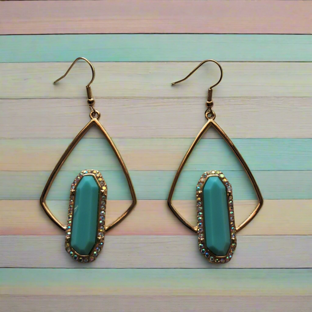 Teal Earrings Style # 470