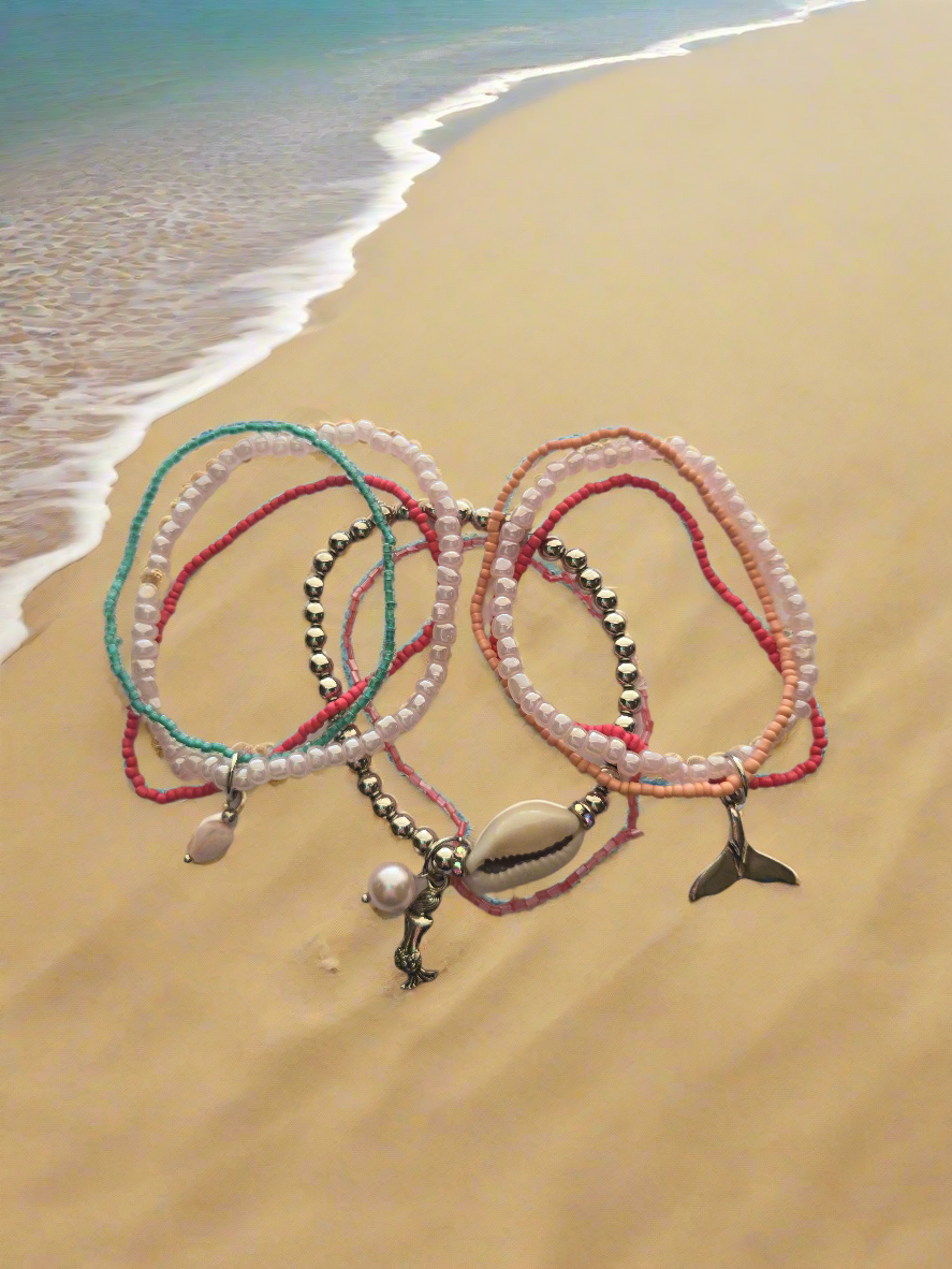 Multi-color Beach Bracelet Set Style # 974
