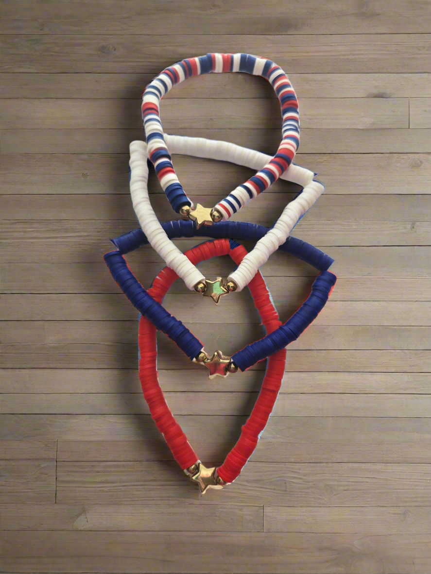Red, White, and Blue Bracelet Set Style # 987