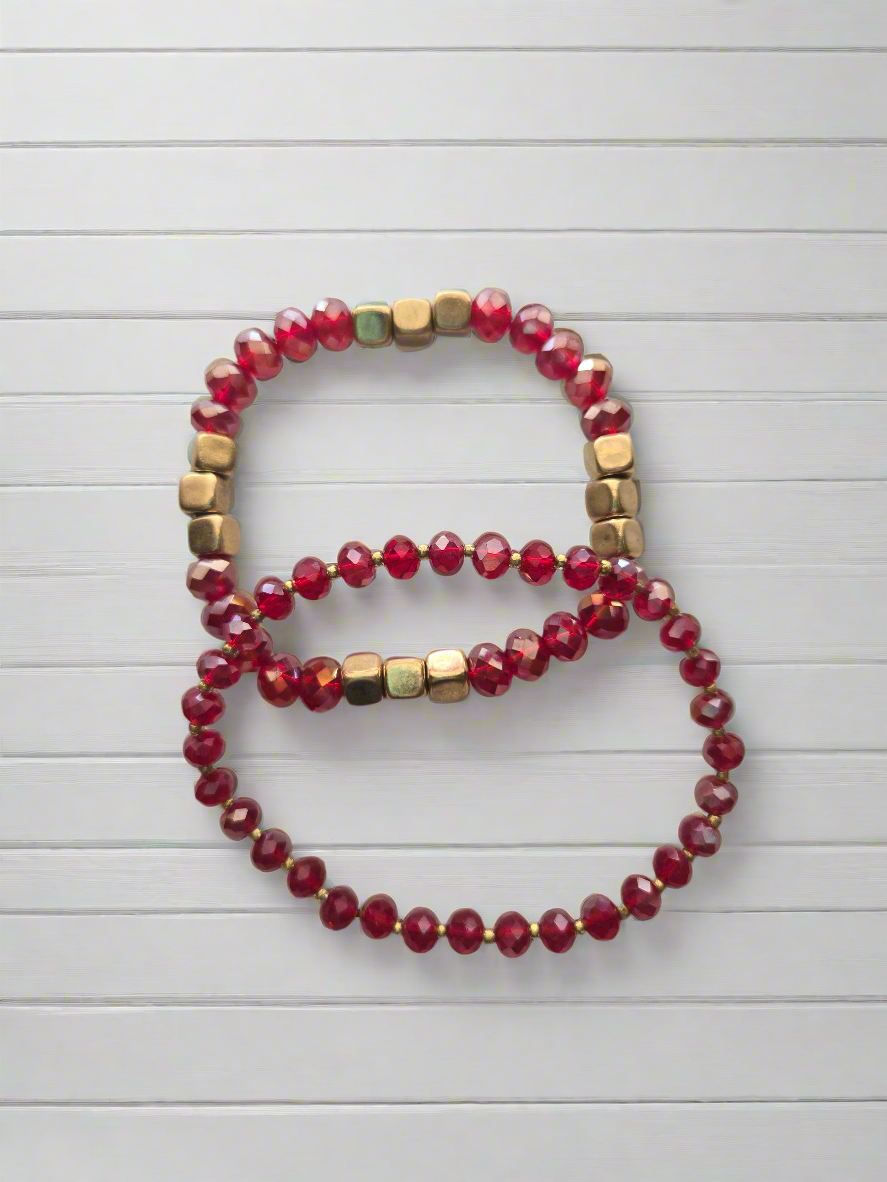 Red Bracelet Set Style # 1013