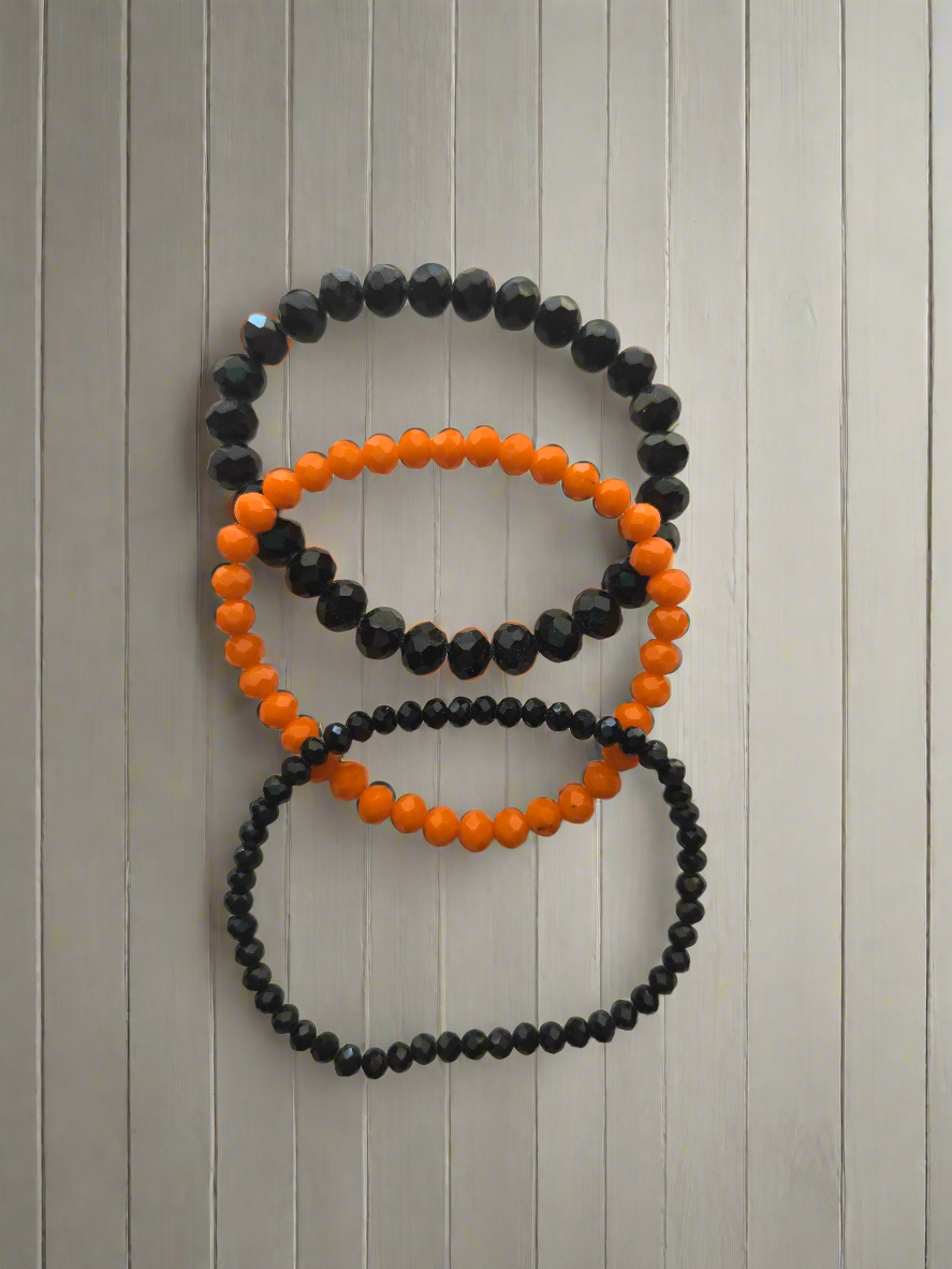 Orange and Black Bracelet Set Style # 671