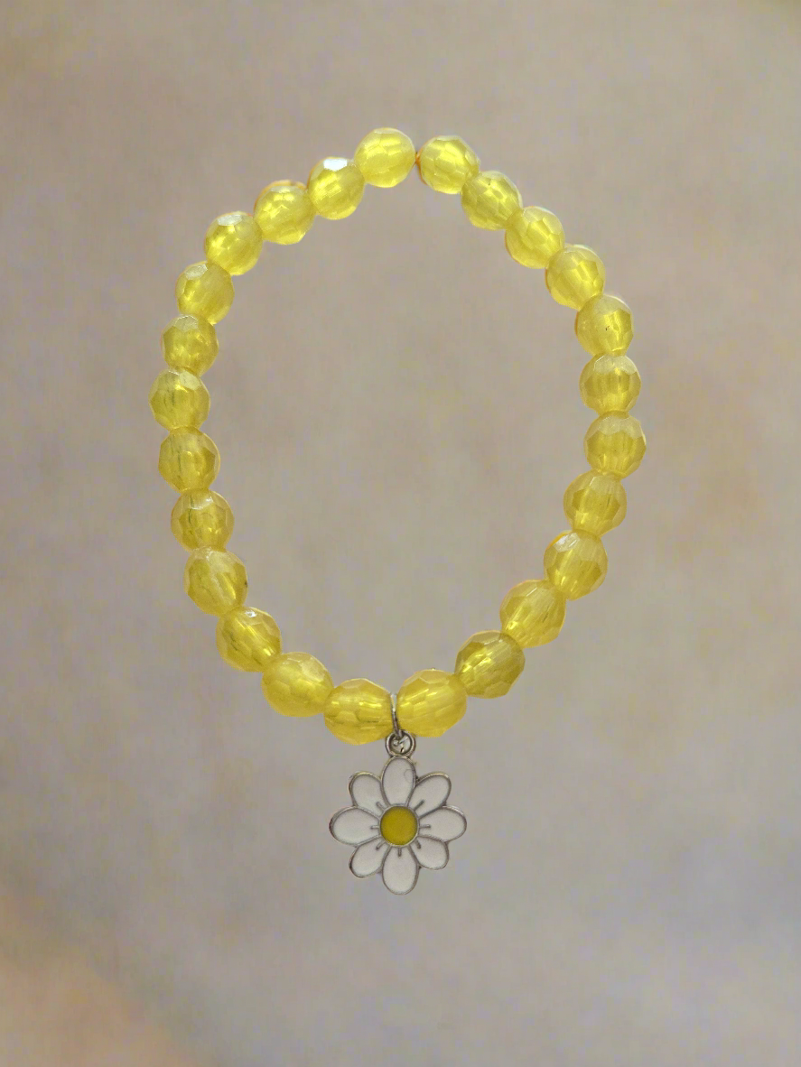 Yellow Daisy Charm Bracelet Style #250