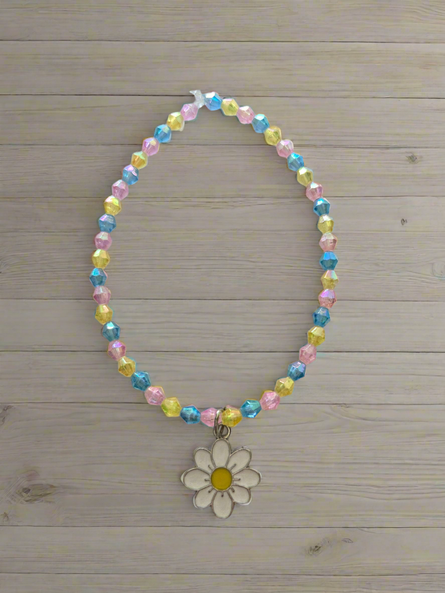 Multi Color Daisy Charm Bracelet Style #258
