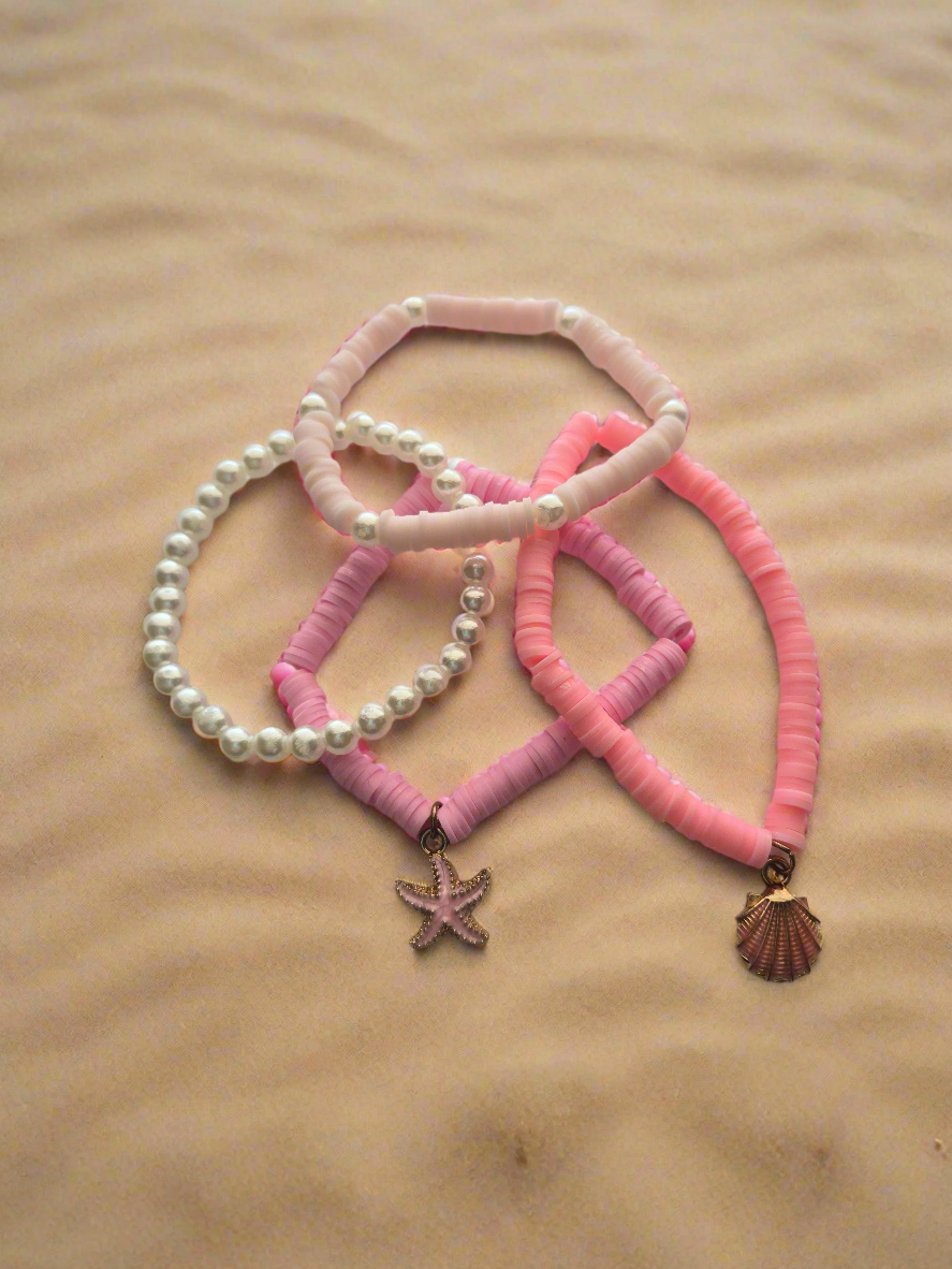 Pink Beach Bracelet Set Style # 1049