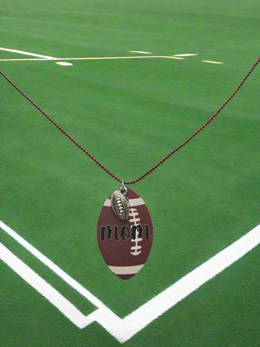Mom Football Necklace Style #1216