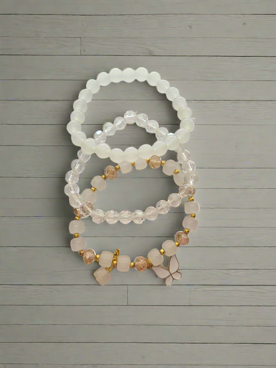 White Bracelet Set Style # 998