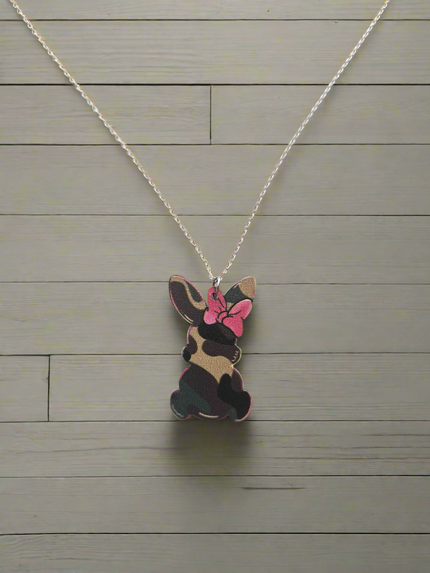 Camo Bunny Necklace Style # 1244