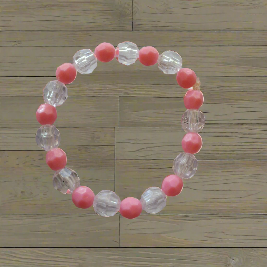 Pink and Clear Bracelet Style # 261