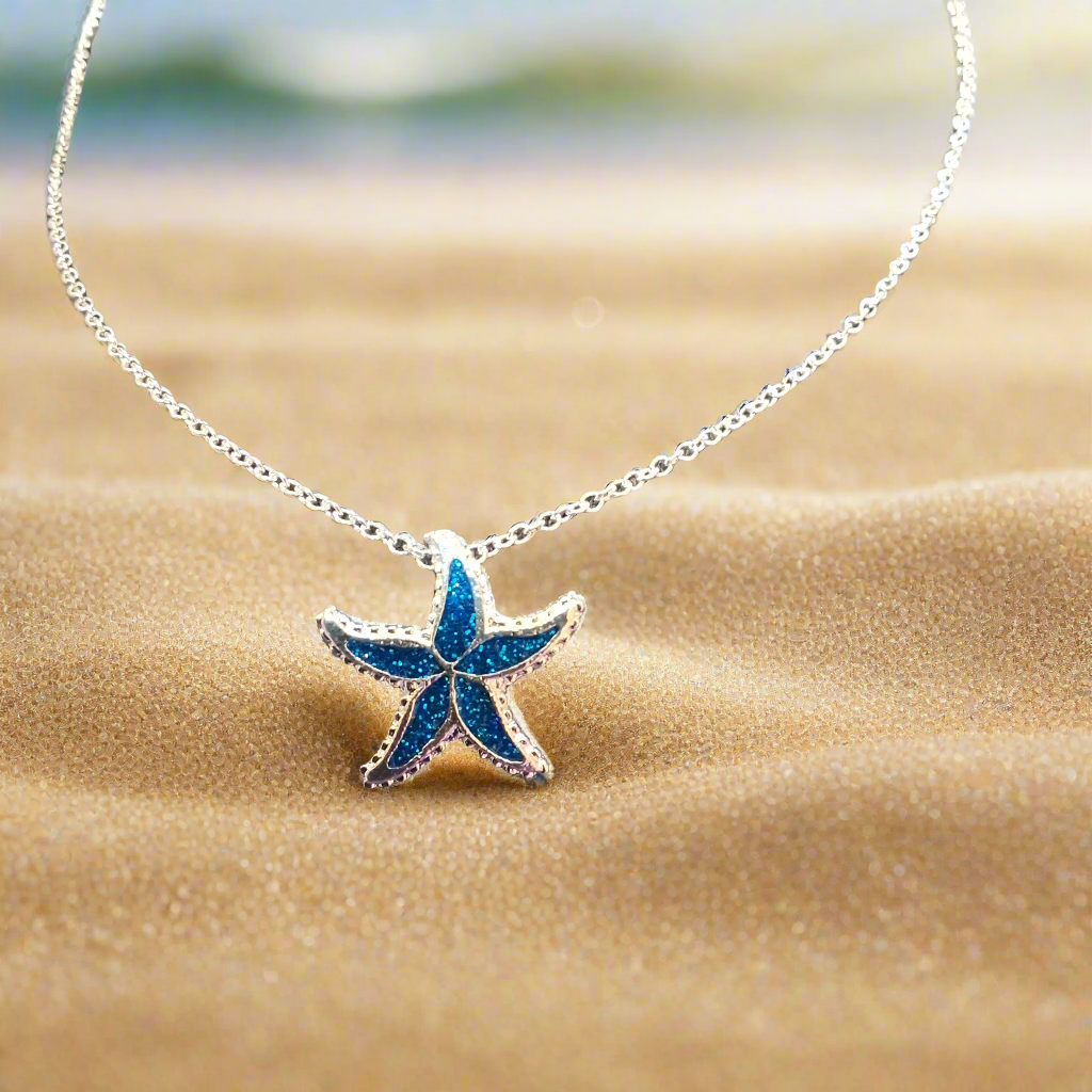 Blue Starfish Necklace Style # 752