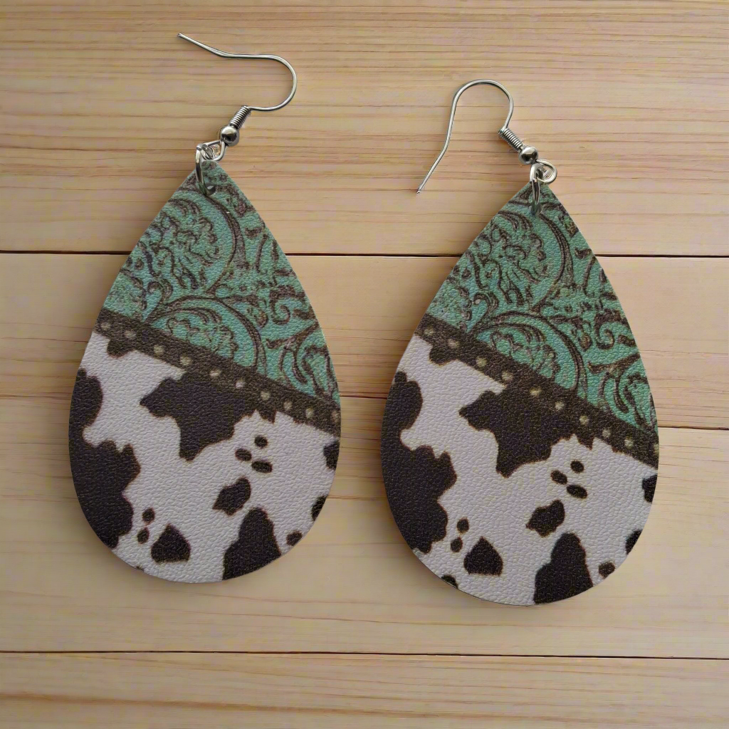 Cow Print Earrings Style #136
