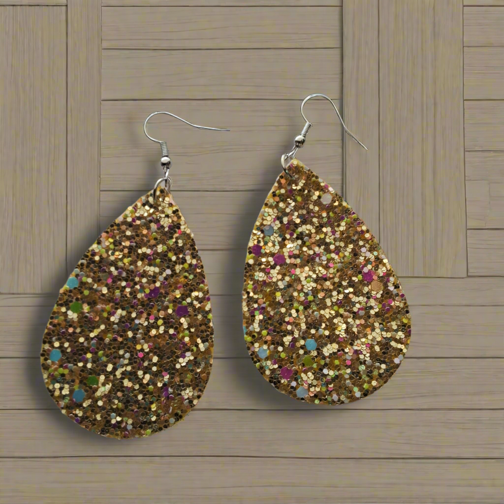 Gold Sparkle Earrings Style # 110