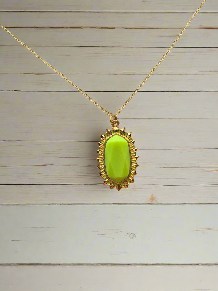 Neon Lime Green Necklace Style # 1281