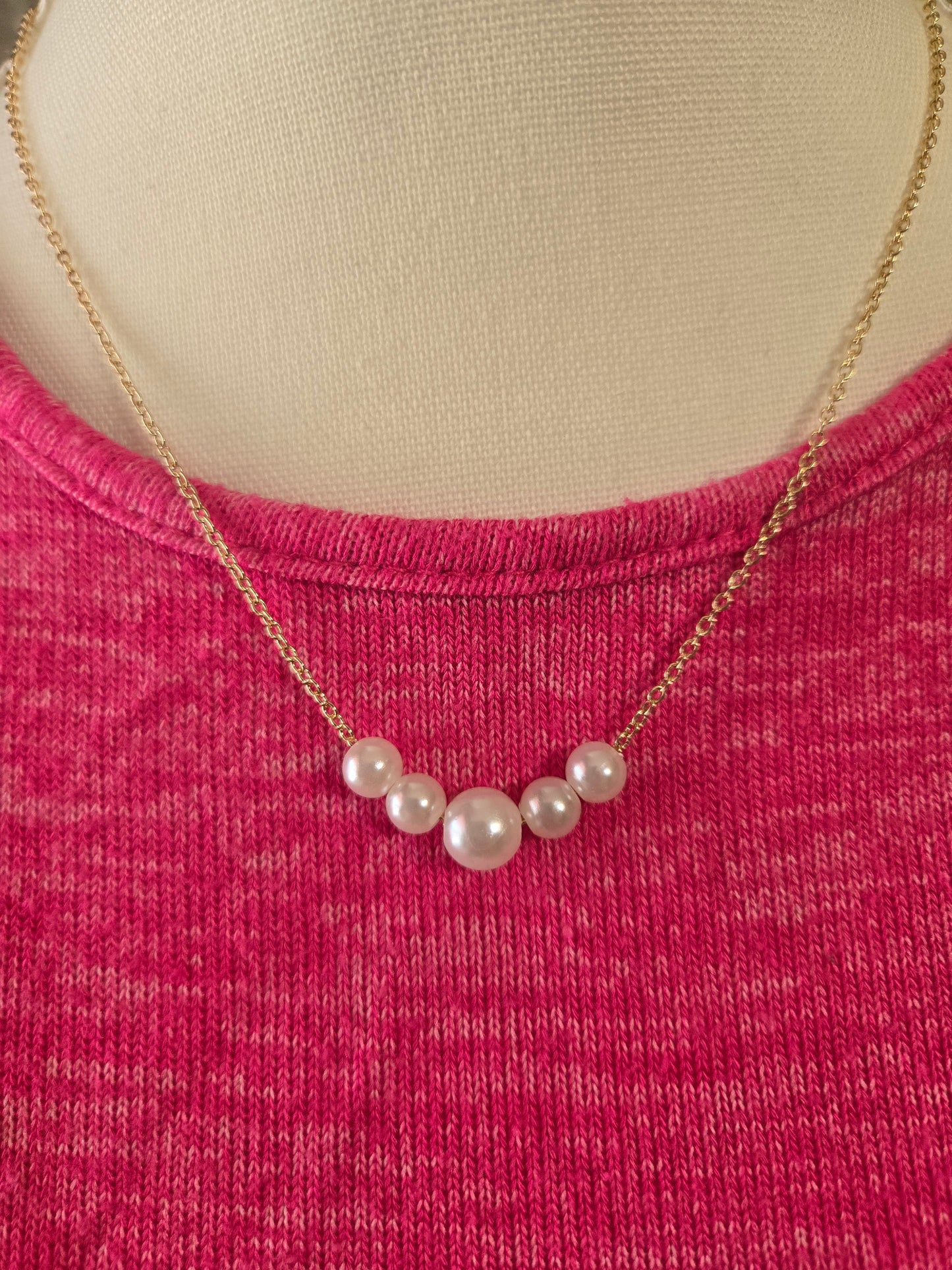 Amazing Graduated Gold Pearl Necklace Style # 1238