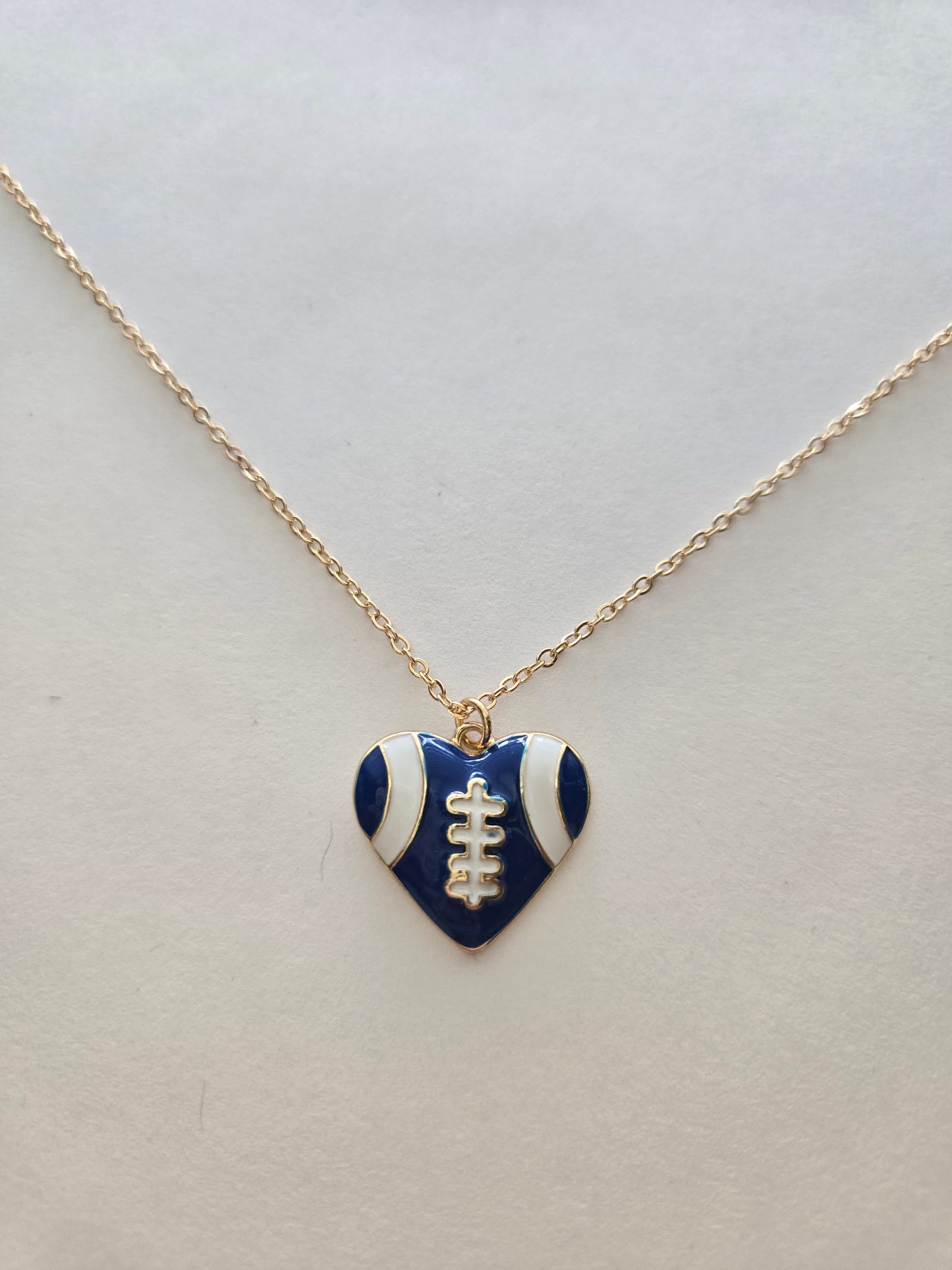 Blue and White Heart Necklace Style # 1320