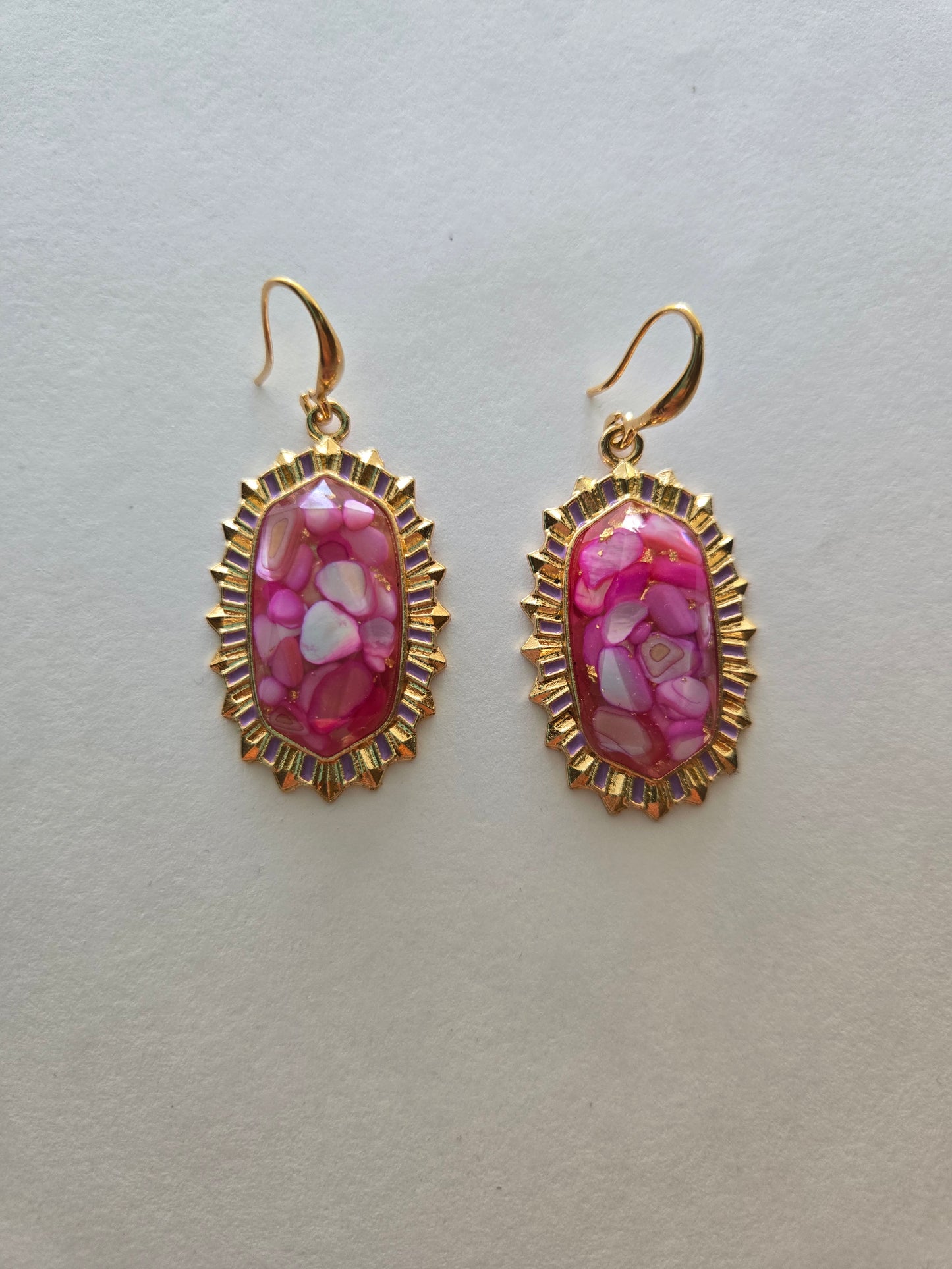 Pink And Gold Earrings Style # 1264