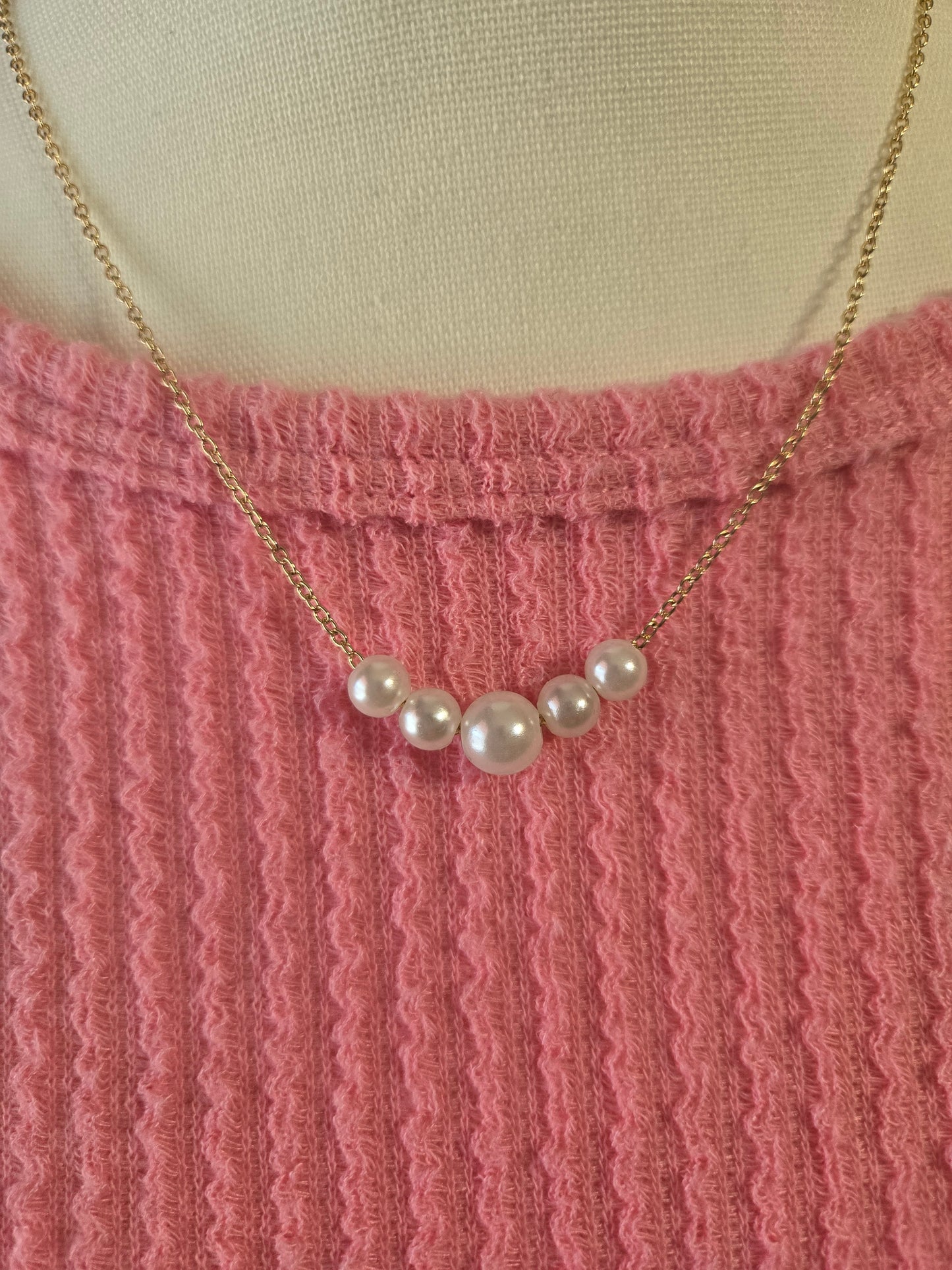 Amazing Graduated Gold Pearl Necklace Style # 1238