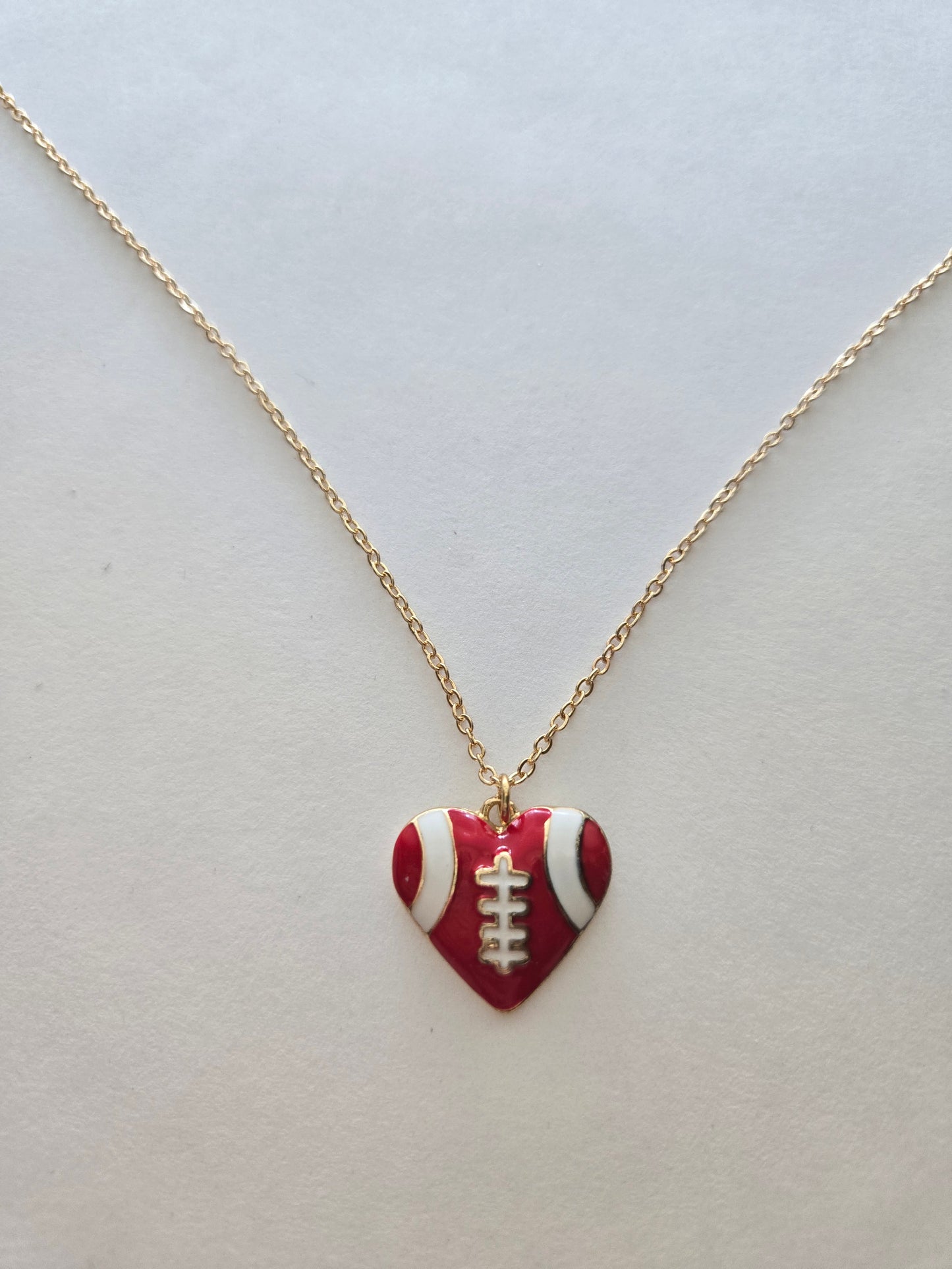 Red and White Heart Necklace Style # 1323