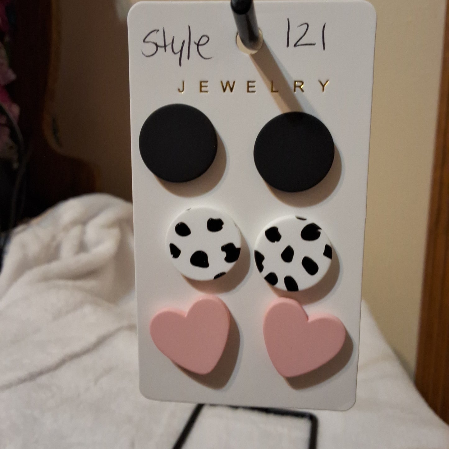 Three Pair Multi-color Earrings Style # 121