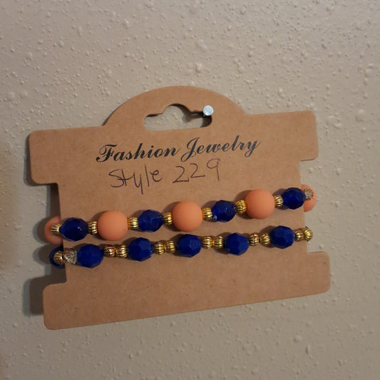 Orange and Blue Bracelet Set Style #229