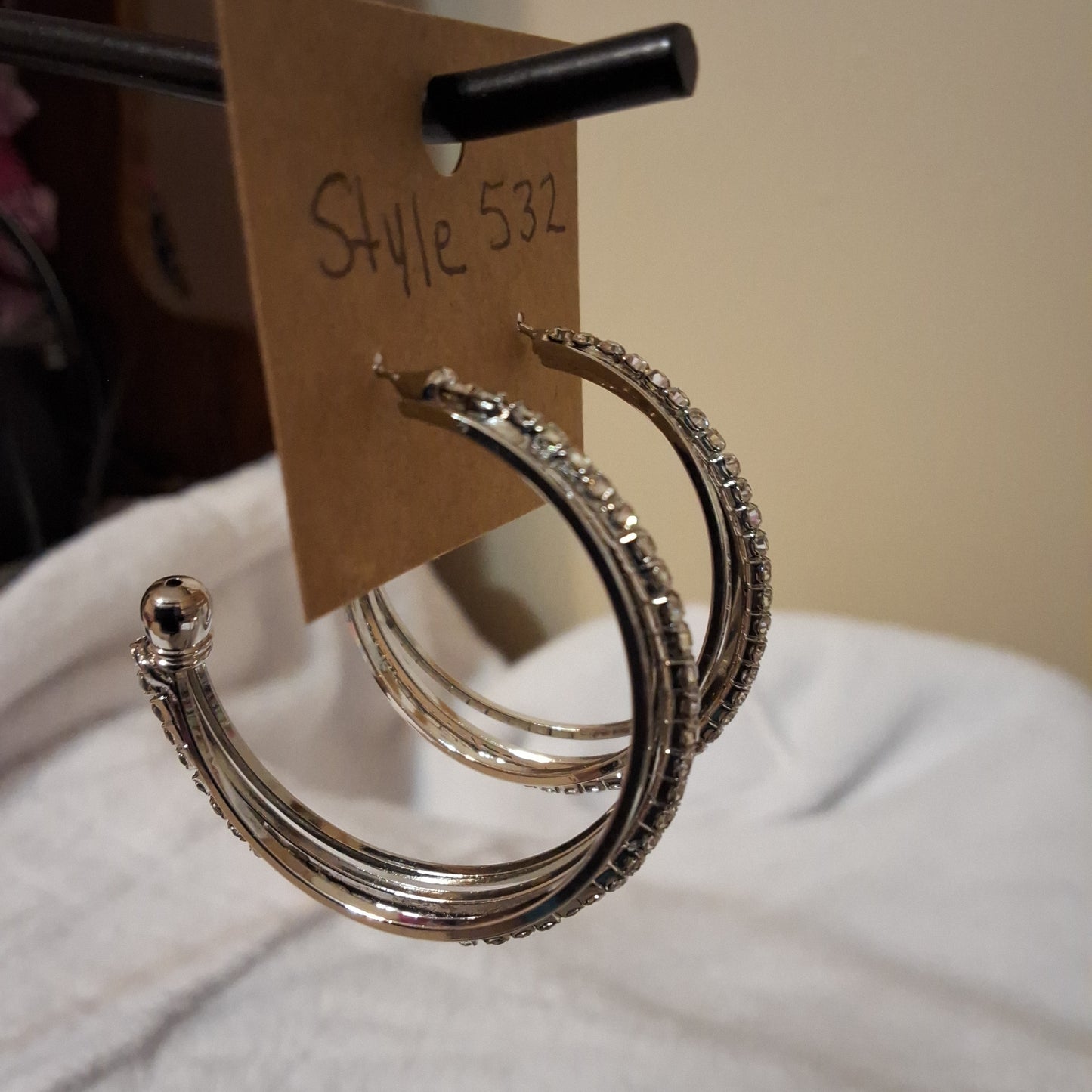 Silver Hoop Earrings Style # 532