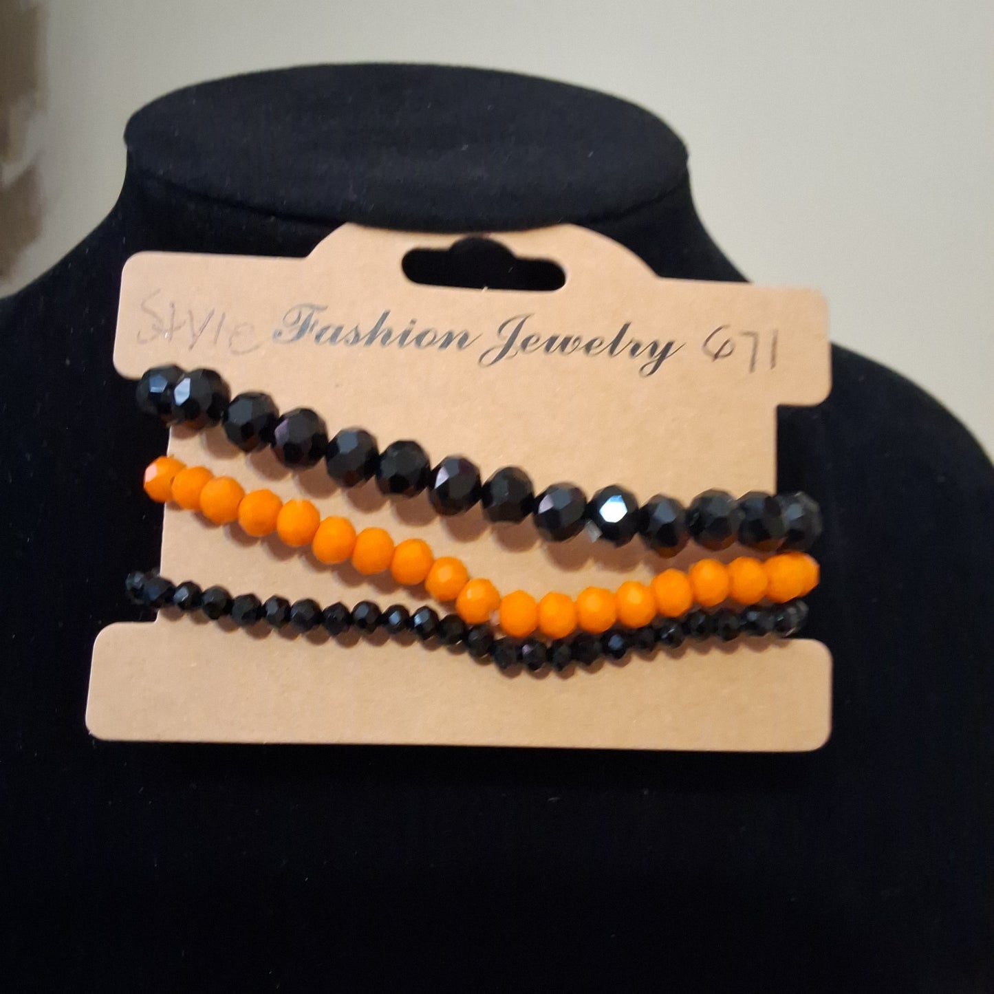 Orange and Black Bracelet Set Style # 671