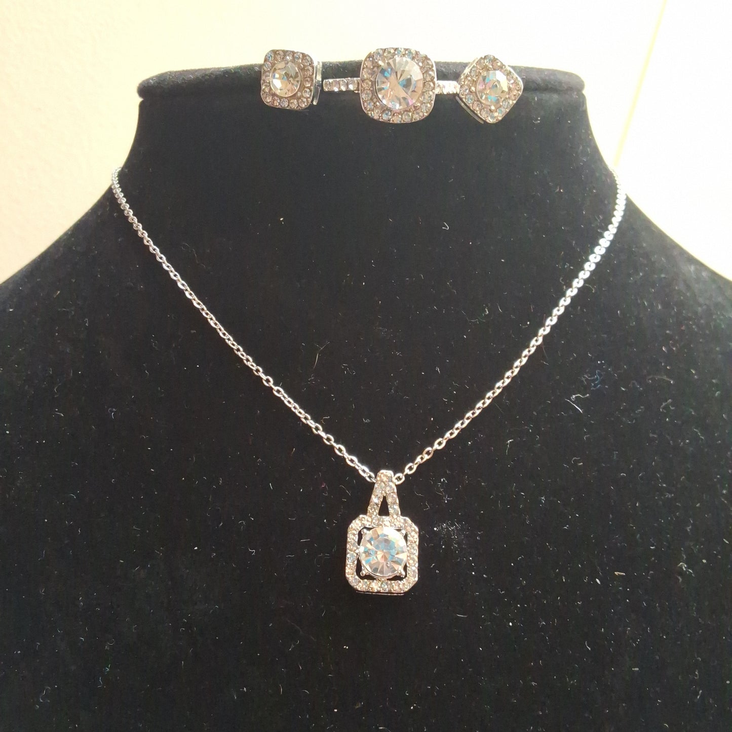 Cubic Zirconia Necklace with Earrings and Ring Set Style # 758