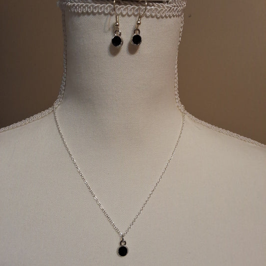 Black Charm Necklace and Earring Set Style #791
