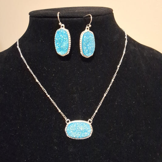 Blue Necklace and Earring Set Style # 554