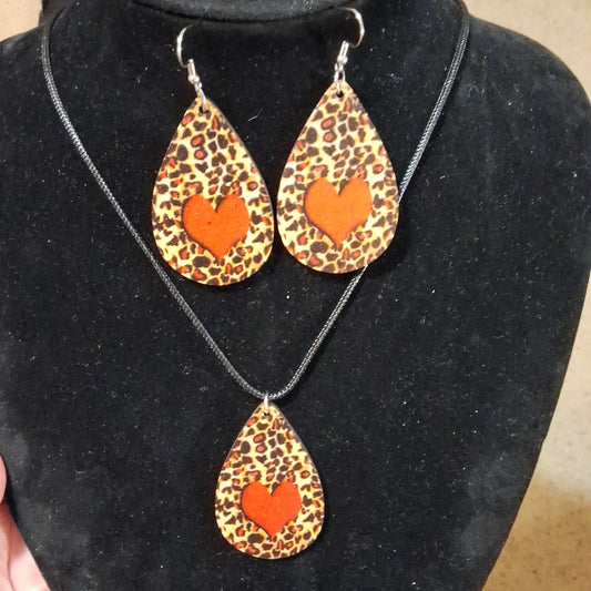 Heart Necklace with Earring Set Style # 609