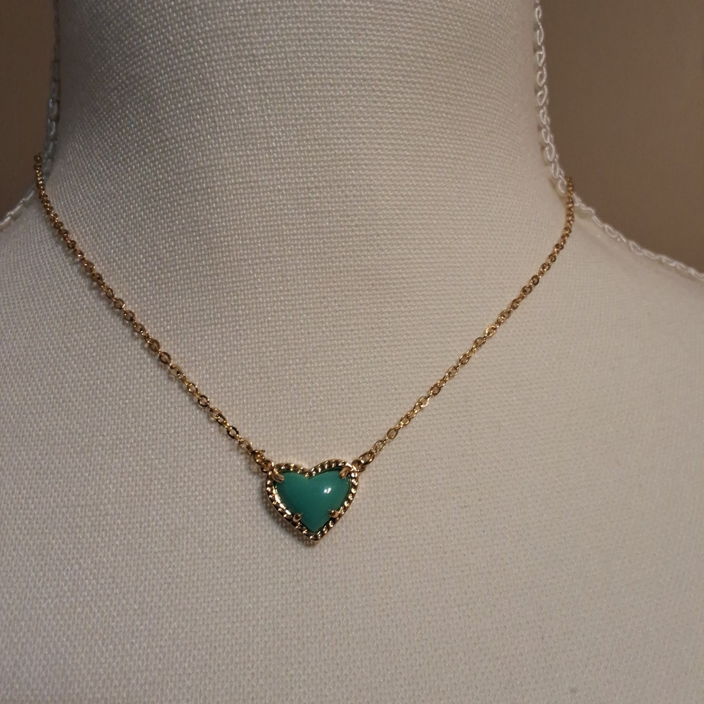 Green Heart Necklace Style # 446