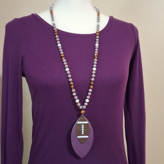 Purple Football Necklace Style # 319