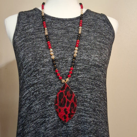 Red and Black Necklace Style # 318