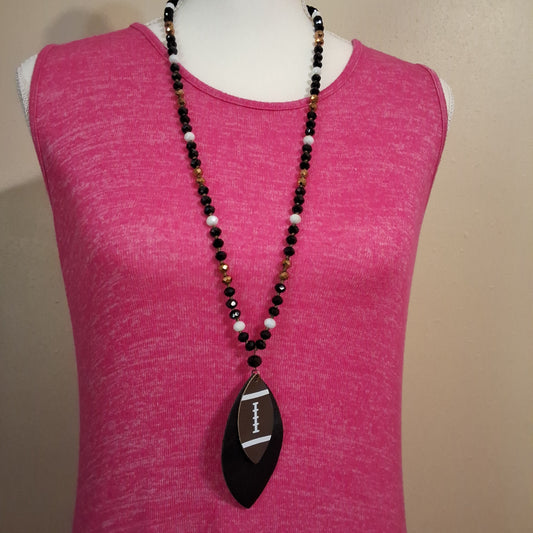 Black Football Necklace Style # 326