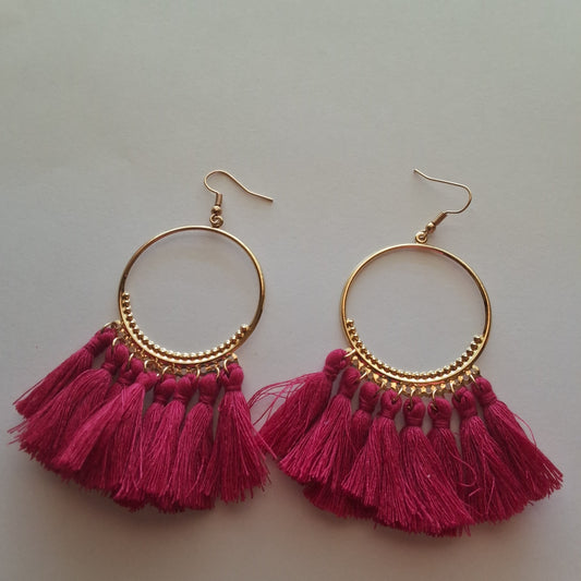 Dark Pink Earrings Style # 579