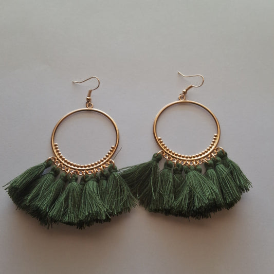 Olive Green Earrings Style # 578