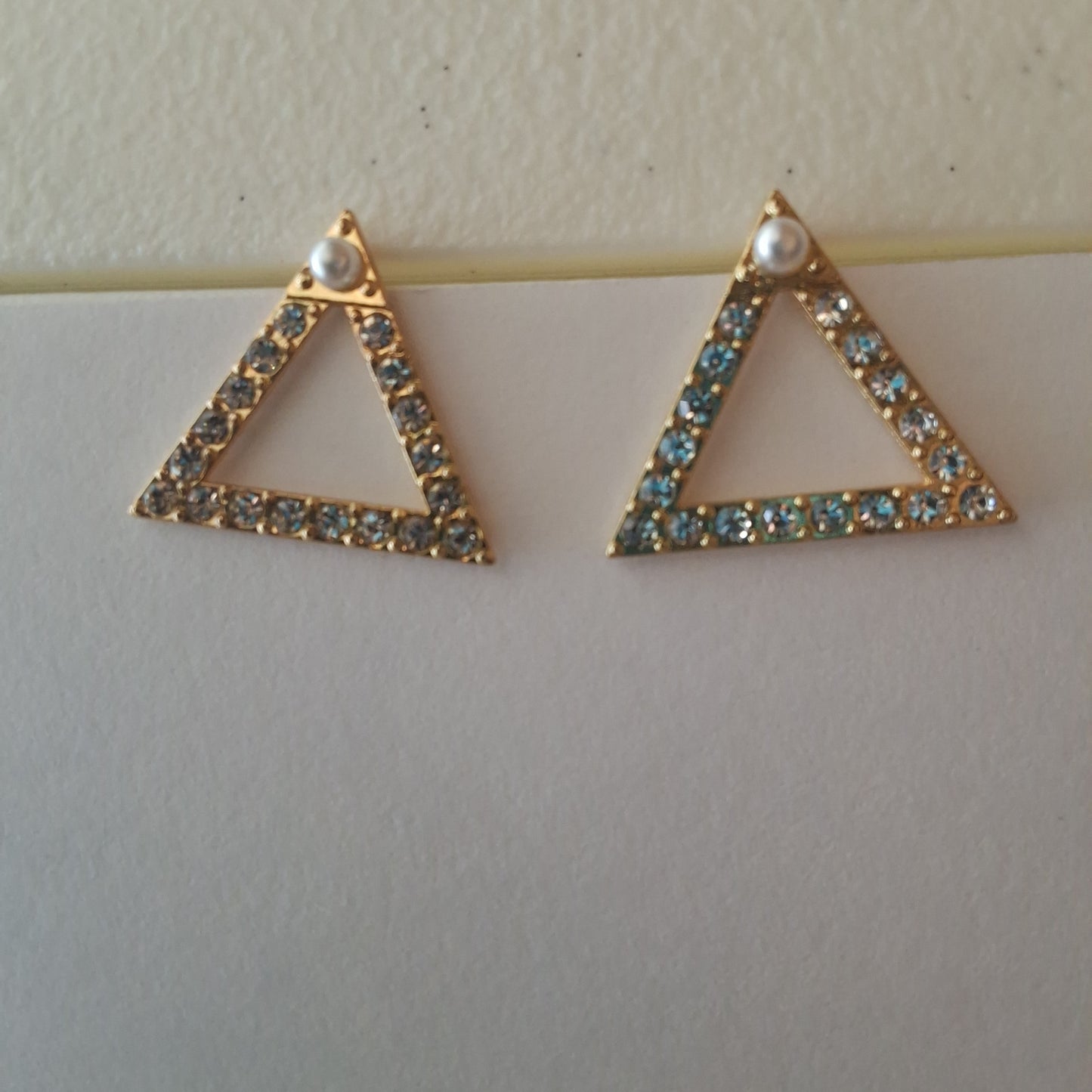 Gold Triangular Earrings Style # 639