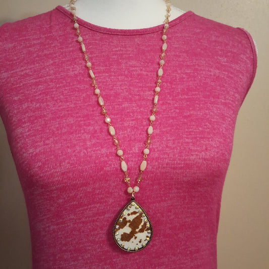 Brown Cow Print Necklace Style # 825