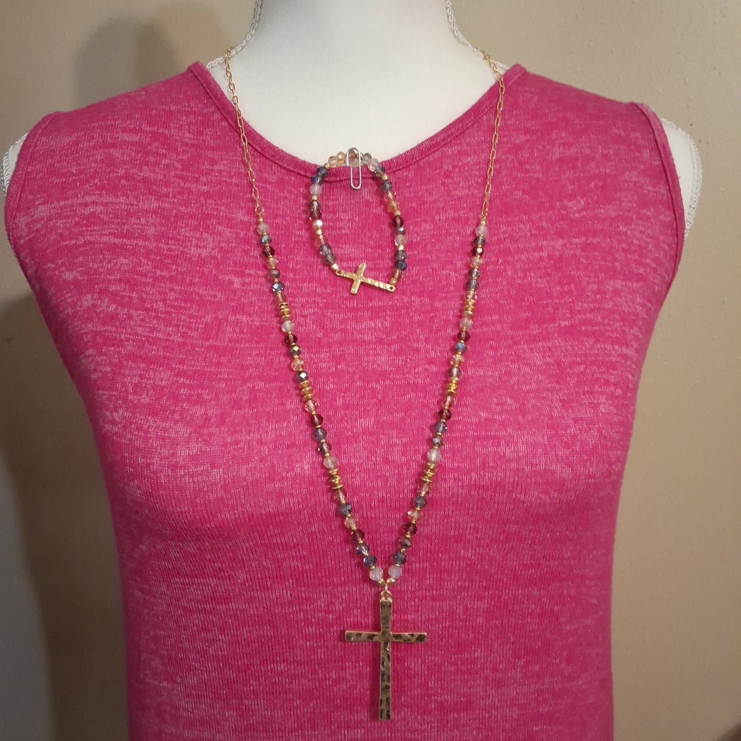 Cross Necklace with Bracelet Style # 850