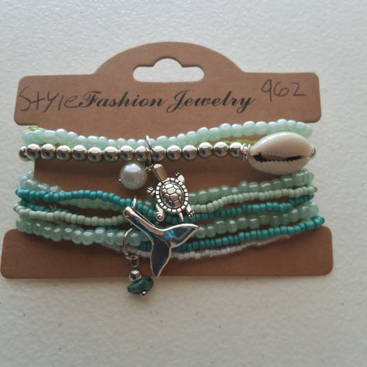 Teal Beach Bracelet Set Style # 962