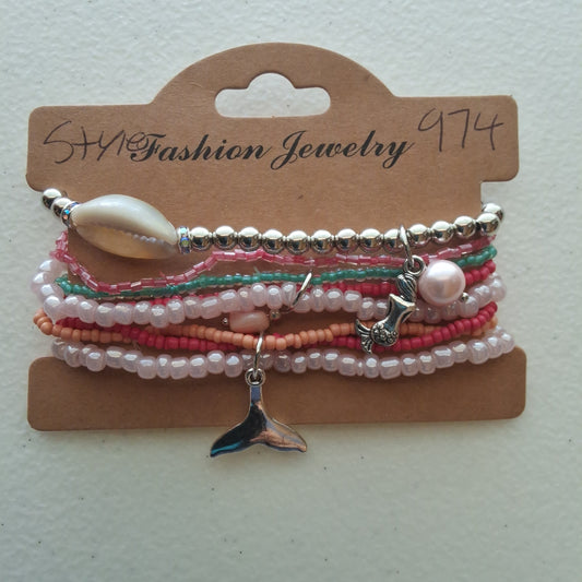 Multi-color Beach Bracelet Set Style # 974