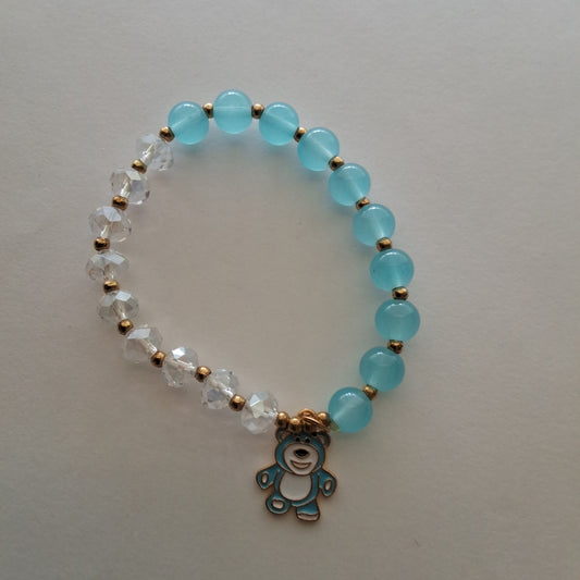 Blue Bracelet with Bear Charm Style # 982