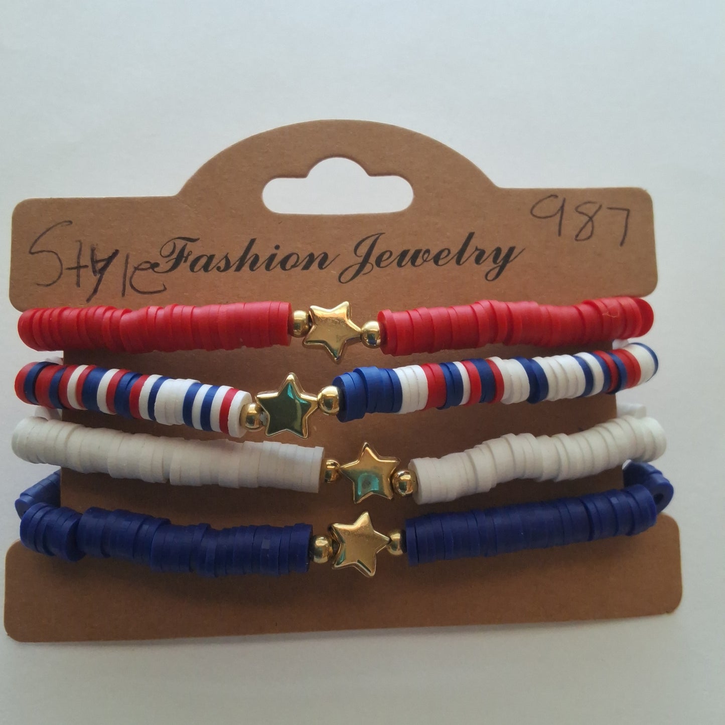 Red, White, and Blue Bracelet Set Style # 987