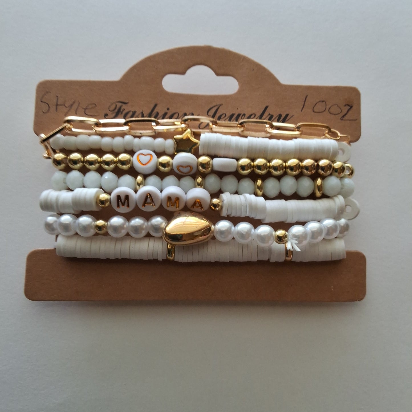 White Mama Bracelet Set Style # 1002