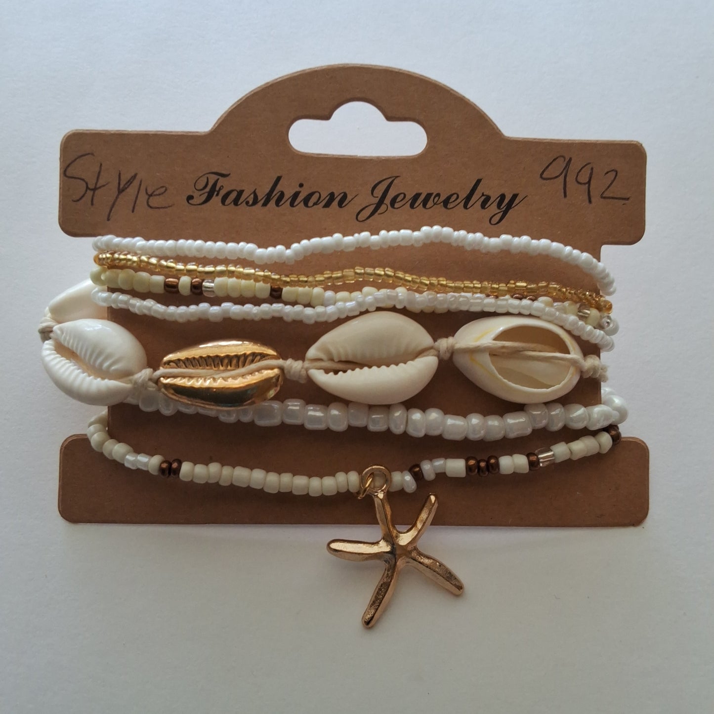 White Shell Bracelet Set Style # 992