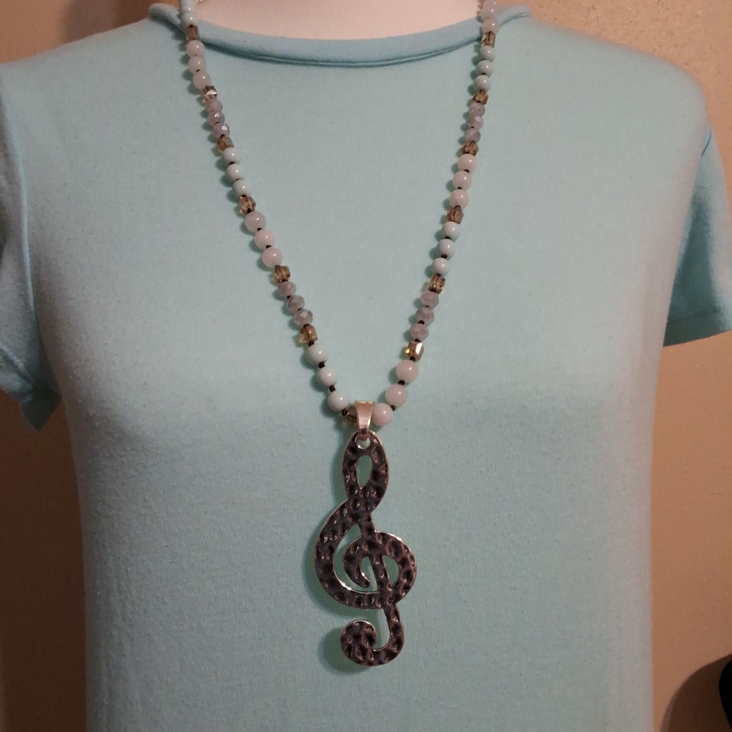 Musical Note Blue Necklace Style # 1044