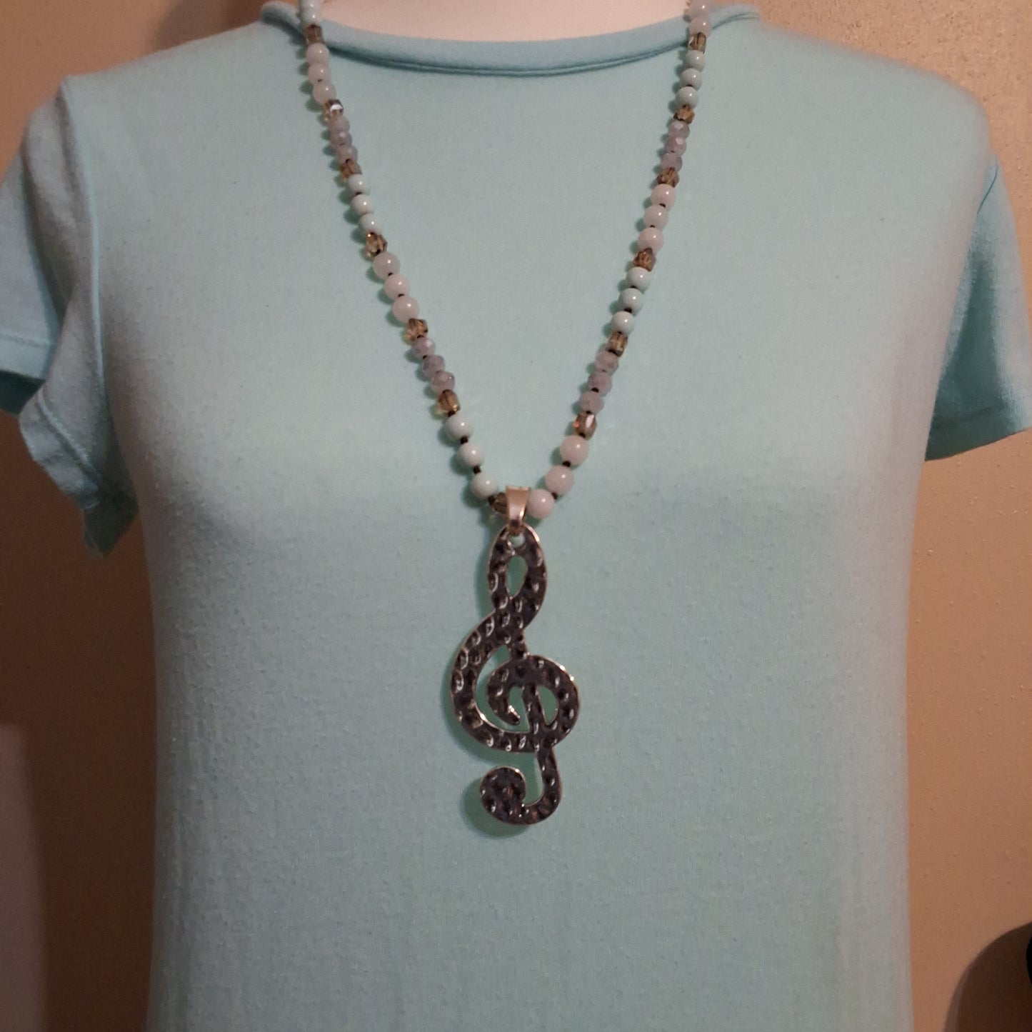 Musical Note Blue Necklace Style # 1044