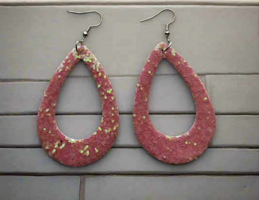 Pink Sparkle Earrings Style # 544